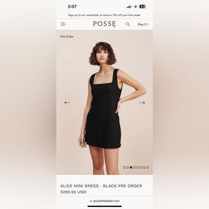 Posse Alice Mini Dress - XL - Black - New